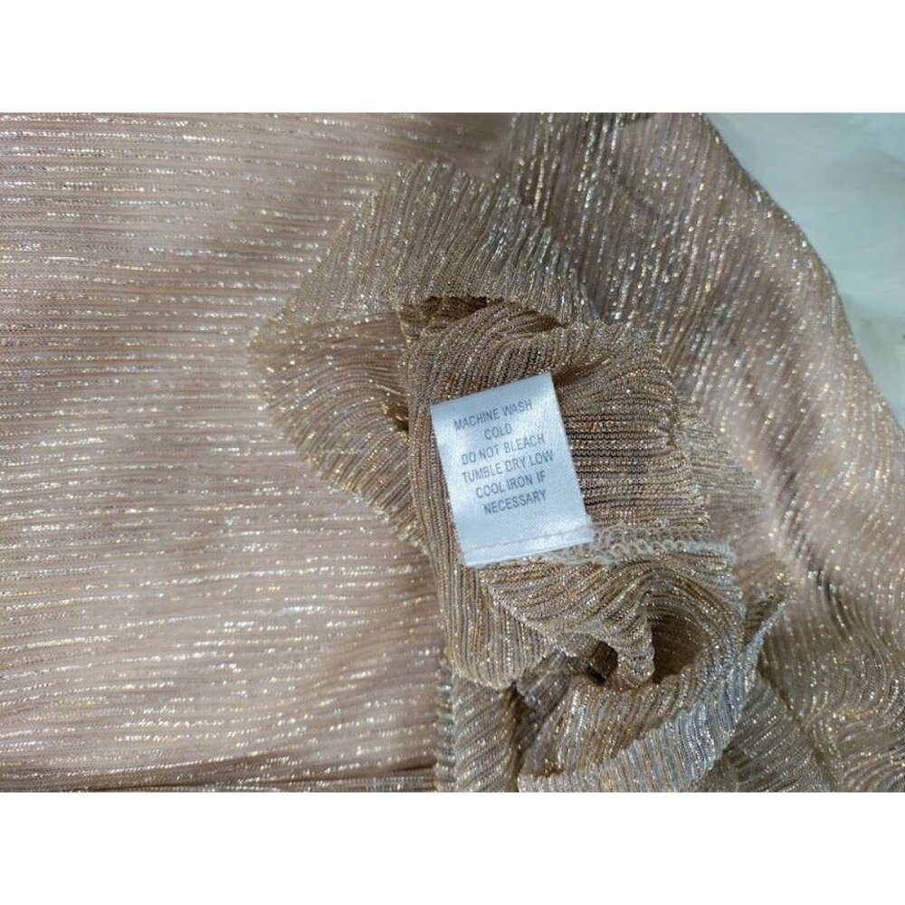 Glamour Womens Midi Dress Rose Gold One Sleeve Casual Polyester SZ 14 - Picture 15 of 16